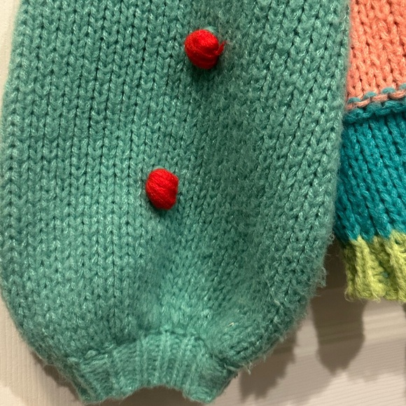 Umgee multi color pastel chunky knit sweater with sleeve pop detailing size M - Picture 4 of 12